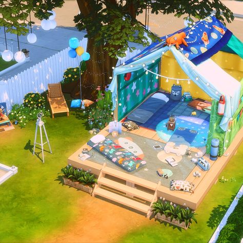 #thesims #sims4 #simstopia Sims College House, Mysims Wii House Ideas, Sims 4 Birthday Party Lot, Sims 4 Holiday Ideas, Sims 4 Laboratory, Sims Community Lots, Sims 4 Park Layout, Sims Backyard Ideas, Sims 4 Festival