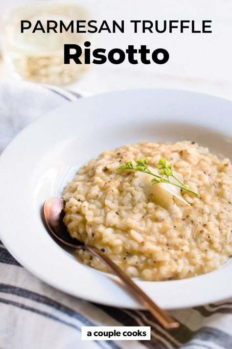 White Truffle Risotto, Truffle Shrimp Pasta, Steak And Risotto Recipes, Truffle Rissoto Recipes, Black Truffle Risotto, Black Summer Truffle Recipes, Recipes With Truffle Butter, Truffle Parmesan Black Garlic Seasoning Recipes, Recipes With Truffle