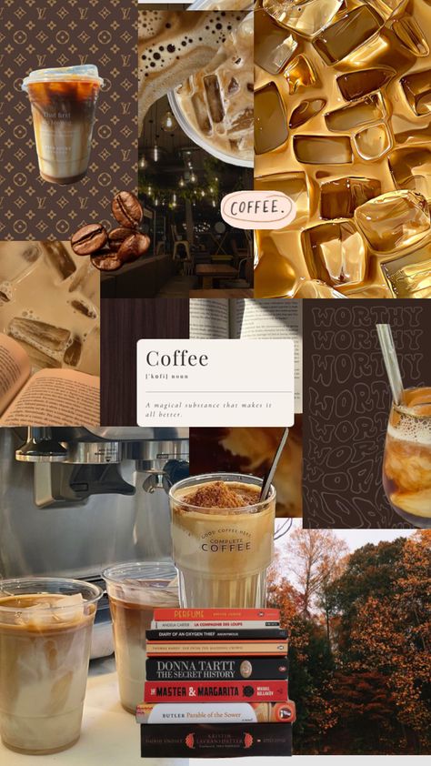 a coffee please #coffee #coffeeaesthetic #coffeeaddict #coffeecollage #coffeelove Coffee Collage Aesthetic, Coffee Collage, Coffee Perfume, Autumn Wallpaper, Coffee Shop Aesthetic, Shop Aesthetic, The Romans, Coffee Aesthetic, Autumn Scenery