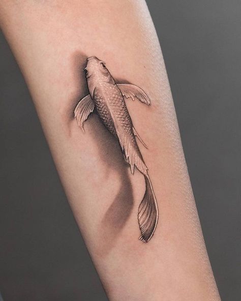 Koi Fish Tattoo Forearm, Under Breast Tattoo, Koi Fish Tattoos, Bicep Tattoo Men, Koi Tattoo Design, Explore Tattoo, Inner Forearm, Koi Tattoo, Skeleton Hand Tattoo