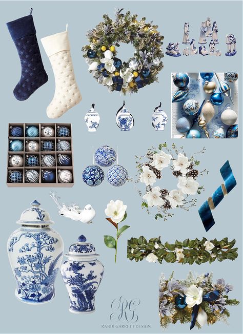 One of the most fun parts of Christmas decorating is choosing a color scheme! I’ve rounded up some of the most popular Christmas color schemes with all the trimmings to help you find the perfect Christmas decor no matter what color scheme you choose! If you need a little help knowing how many ornaments and... Channukah Decorations, White Holiday Decor, Christmas Color Schemes, Blue Christmas Tree Decorations, Christmas Colour Schemes, Chinoiserie Christmas, Blue Christmas Decor, Blue Christmas Tree, Traditional Christmas Decorations