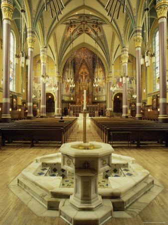 Cathedral of the Madeleine Baptismal Font, Shah Alam, Blue Spruce, Church Architecture, Church Design, Roman Catholic, Salt Lake City, Sacred Space, Catholic Church