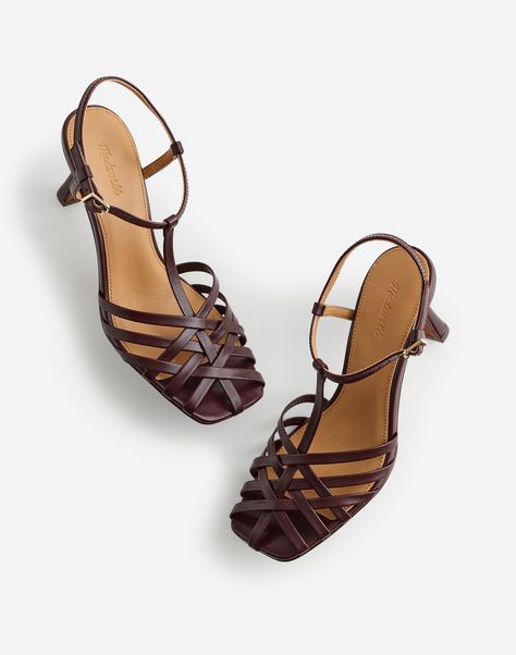 The Milano Heeled Sandal | Madewell Capsule Wardrobe French Style, Europe Wardrobe, Capsule Wardrobe Jewelry, Brown Heeled Sandals, 16 Outfits, French Minimalist, 23 Style, Brown Sandals Heels, Black Pants Outfit