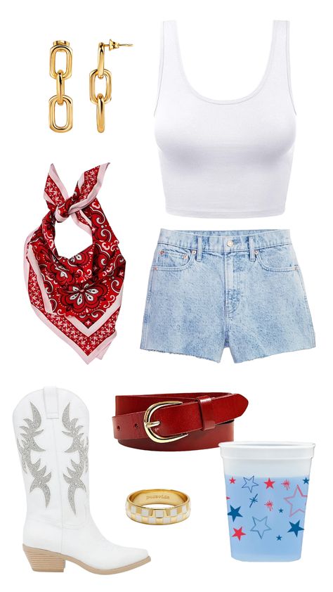 Red White And Blue Country Concert Outfits, Cowgirl 4th Of July Outfit, 4th Of July Concert Outfit, Country Fourth Of July Outfit, 4th Of July Cowgirl Outfits, Usa Cowgirl Outfit, Red White And Blue Concert Outfit, Western Fourth Of July Outfits, Country 4th Of July Outfits