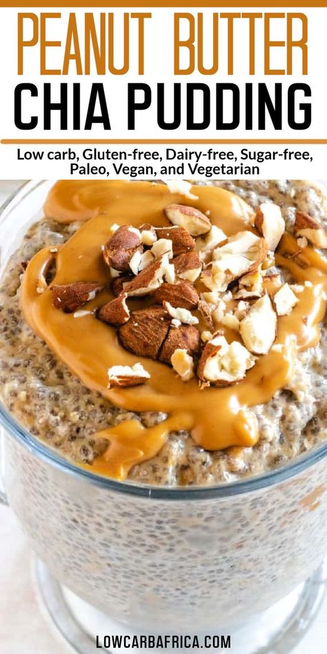 Peanut Butter Chia Pudding, Chia Pudding Recipes Healthy, Overnight Chia Pudding, Healthy Make Ahead Breakfast, Keto Chia Pudding, Desayuno Keto, Chia Recipe, Breakfast Low Carb, Chia Seed Recipes