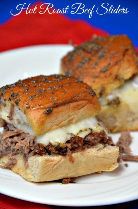 Hot Roast Beef Sliders - These Hot Roast Beef Sliders were made using my leftover slow cooker roast beef.  It is truly an easy and fantastic way to use your leftover roast beef.#roast beef #sliders #roast beef sliders Roast Beef Sliders Recipes, Roast Sandwiches, Hawaiian Dinner, Sliders Recipes Beef, Slider Recipe, Roast Beef Sliders, Best Roast Beef, Slow Cooker Appetizers, Leftover Roast Beef