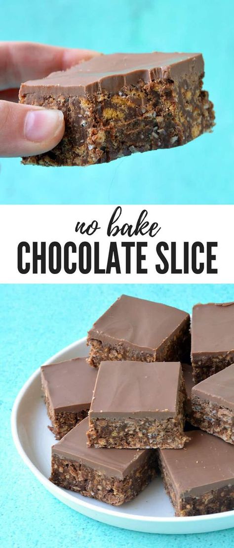 Chocolate Slice Recipe, Sliced Desserts, Sweetened Condensed Milk Cookies, Easy Slices, Weetbix Slice, Sweet Slices, Nobake Dessert, Slice Recipes, No Bake Slices