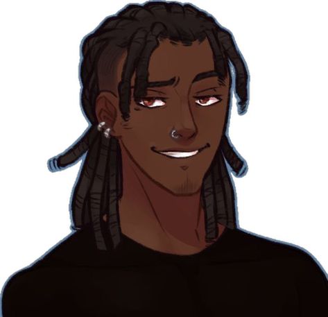 Male Dreadlocks, Boy With Dreads, Black Anime Oc, Anime Oc Male, Anime Ocs, Black Anime Guy, Black Cartoon Characters, Have Inspiration, Black Anime