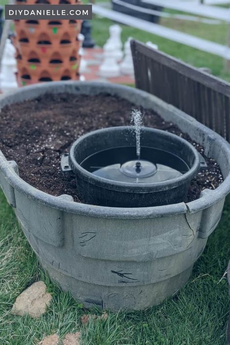 Diy Trough Planter, Metal Water Trough, Horse Water Trough, Galvanized Water Trough, Stock Tank Gardening, Raised Bed Garden Ideas, Bed Garden Ideas, Small Water Gardens, Horse Trough