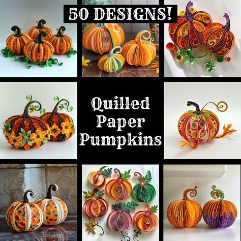 Paper Quilling Patterns Printables Free, Free Quilling Patterns Templates, Pumpkin Quilling, Halloween Quilling, Quilling Supplies, Journal Inserts, Scrapbook Printable, Paper Quilling For Beginners, Paper Pumpkins