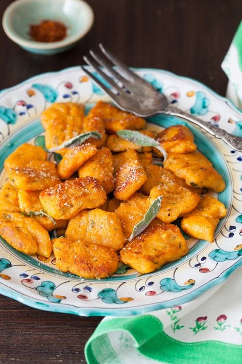 Sweet Potato Gnocchi with Butter & Sage Sage Recipes, Pumpkin Gnocchi, Sweet Potato Gnocchi, Leftover Pumpkin, Potato Gnocchi, How To Make Pumpkin, Delicious Pumpkin, Butter Recipe, Brown Butter