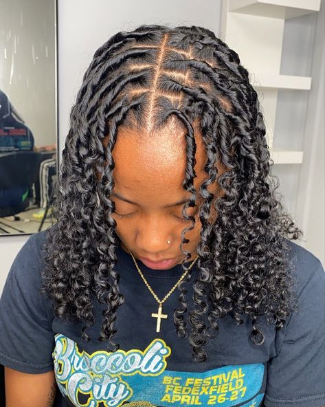 Starter Locs On 3b/3c Hair, Large Starter Locs, Starter Locs Coils, Different Curl Patterns, Locs Starter, Hair Big Forehead, 3b 3c Hair, Short Loc Styles, 3b Hair