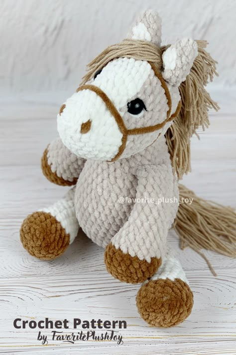 Crochet pattern Cute Teddy Horse, stuffed amigurumi horse, plushie  pattern. Horse Plushie, Horse Crochet Pattern, Amigurumi Horse, Horse Crochet, Stuffed Horse, Crochet Pony, Plush Horse, Crochet Horse, Plushie Patterns