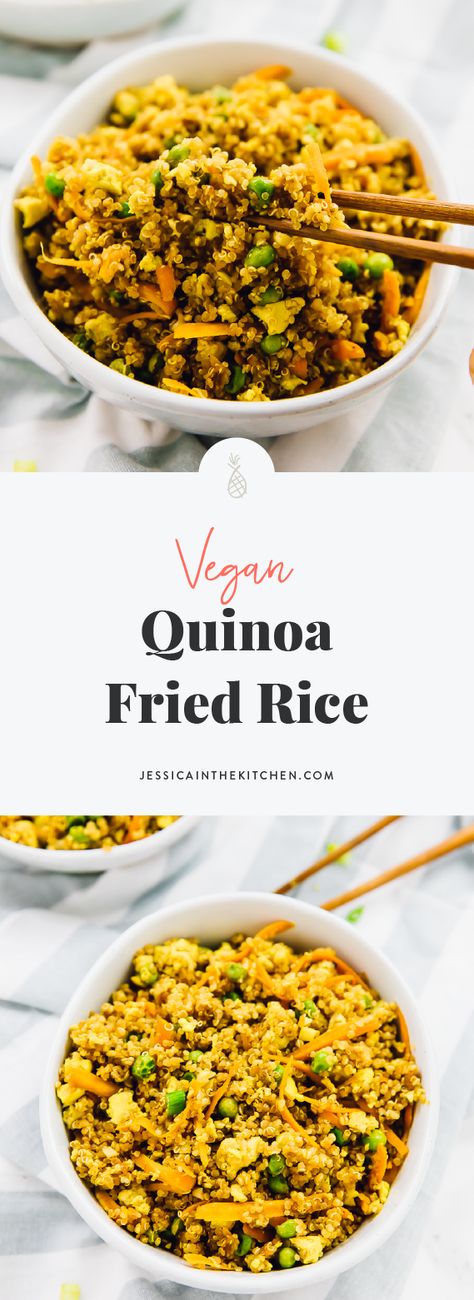 Vegan Quinoa Recipes, Quinoa Fried Rice, Fried Quinoa, Vegan Fried Rice, Quinoa Recipes Easy, Vegan Crockpot Recipes, Quinoa Chili, Quinoa Rice, Vegan Quinoa