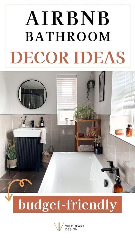 Spruce up your Airbnb bathroom with these budget-friendly decor ideas! This guide shares 23 ways to transform your space without spending a fortune. From clever rental bathroom ideas to chic Airbnb bathroom essentials, you'll find tips to make your vacation rental bathroom look and feel more luxurious. Perfect for vacation rentals decor that needs a refresh, these ideas will help you create an inviting space for guests while keeping costs low. Rental Bathroom Decor Ideas, Tub Decor Ideas, Rental Bathroom Decor, Bathroom Tub Decor Ideas, Rental Bathroom Ideas, Bathroom Tub Decor, Airbnb Bathroom, Vacation Rentals Decor, Rental Decorating Tips