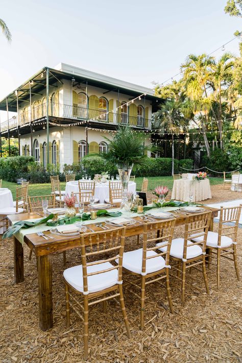 Hemingway House Wedding, Old Florida Wedding Theme, Key West Micro Wedding, Florida Keys Micro Wedding, Key West Wedding Venue Beach, South Florida Wedding Venues, Hemingway House Key West, Florida Keys Wedding Venues, Wedding Venues Italy