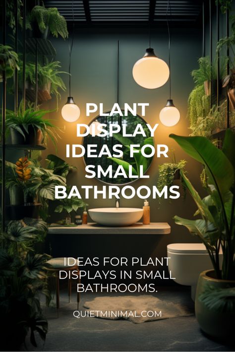 Transform awkward bathroom spaces with greenery. Get tips on using tropical plants and creative displays for a vibrant look. #BathroomGreenery #CreativeDisplays #IndoorPlants #PlantStyling Plant Wall In Bathroom Ideas, Plant Ceiling Bathroom, Plants In Master Bath, Green Plant Bathroom Decor, Living Wall Bathroom Ideas, Plants In Shower Window, Succulents In Bathroom, House Plants Wall, Spider Plant Bathroom