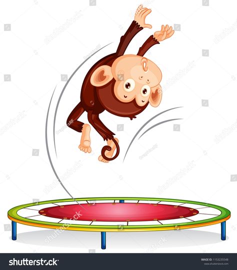 A monkey jumping on trampoline illustration #Ad , #Sponsored, #jumping#monkey#illustration#trampoline Trampoline Illustration, Jumping On Trampoline, Monkey Jumping, Small Trampoline, Monkey Jump, Monkey Illustration, Kids Tv Shows, A Monkey, Trampolines