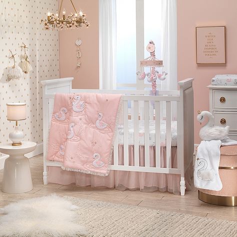 Princess Crib Bedding, Princess Crib, Lambs & Ivy, Baby Crib Bedding Sets, Welcome Home Baby, Embroidered Stars, Swan Princess, Baby Crib Bedding, Baby Crib Mobile