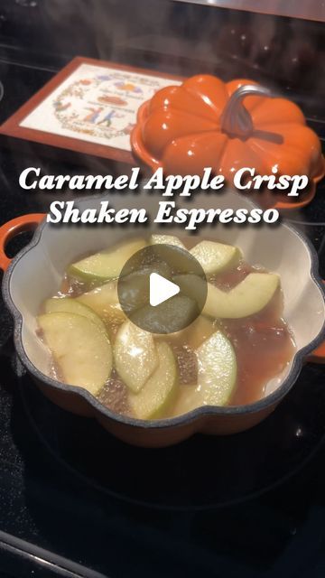 Marissa | ✨ Caramel Apple Crisp Shaken Espresso ✨ 

Homemade apple crisp syrup recipe: 
1 green apple
1 cup brown sugar
2 cinnamon sticks
3 cloves... | Instagram Apple Crisp Syrup, Homemade Apple Crisp, Shaken Espresso, Caramel Apple Crisp, Halloween Food Treats, Homemade Syrup, Coffee Syrup, Bon Iver, Homemade Apple