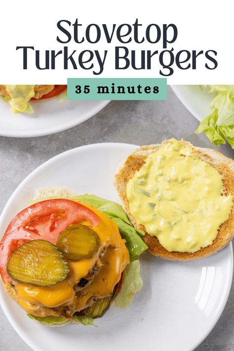 This is the best way to make turkey burgers on the stove. These Turkey Smash Burgers are quick, easy to make, come out juicy, and feature Smash Burger’s beloved Smash Sauce. This is a simple dinner idea you’ll love! Turkey Burgers On The Stove, Turkey Smash Burgers, Burgers On The Stove, Smash Burgers, How To Cook Burgers, Burger Toppings, Winter Dinner Recipes, Night Food, Simple Dinner