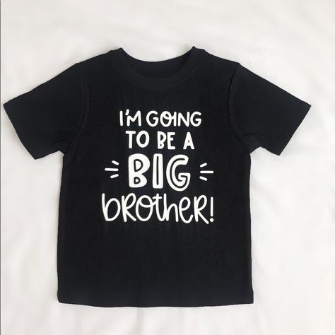 Brand New/Never Been Worn Baby Announcement Graphic Tshirt Shirt Reads: “I’m Going To Be A Big Brother” Color Options Include: Black Blue Red White Big Brother Shirt Ideas, Big Brother Shirt Announcement, Announcement Graphic, Big Brother Training Announcement, New Big Brother Shirt, Big Brother Shirts, Big Brother T Shirt, Big Brother Cricut Shirt, Big Brother Announcement Shirt