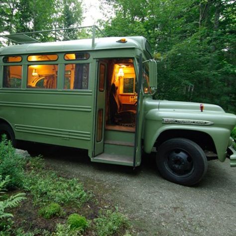 Chevy Viking Short Bus Restoration | Outside Online Short Bus, International Harvester, 2024 Vision, Green Shorts, School Bus, Tiny House, Chevy, Vision Board, Green