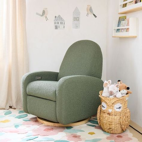 Modern Glider Chair, Green Rocking Chair, Green Baby Nursery, Nursery Glider Chair, Nursery Recliner, Modern Nursery Furniture, Nursery Rocker, Nursery Glider, Swivel Glider Recliner