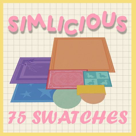 Sims 4 BG Rugs Recolored in WMS 75 color palette Sims 4 Sorbet Recolor, Sims 4 Base Game Cc Furniture, Sims 4 Recolors Furniture, Sims 4 Base Game Recolor, Sims 4 Cc Colorful Furniture, Sims 4 Cc Rugs Maxis Match, Sims 4 Colorful Cc, Sims 4 Cc Recolor, Sims 4 Rugs Cc