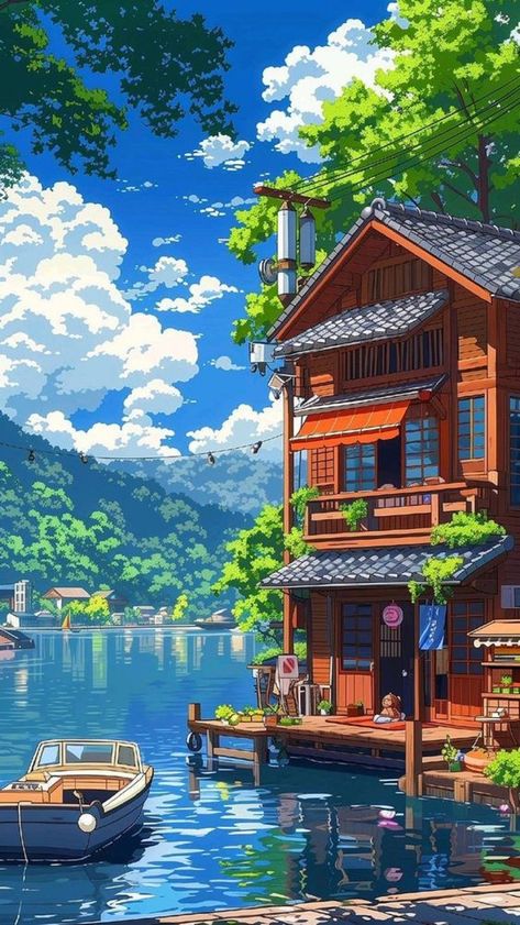 Ghibli Background, Anime Picture Hd, Floral Wallpaper Iphone, Arte 8 Bits, Dreamy Artwork, Cool Wallpapers Art, Beautiful Landscape Wallpaper, Fantasy Art Landscapes, Dreamy Art