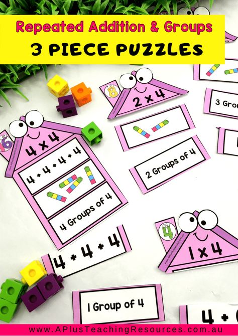 Best Ideas For Teaching Multiplication {Arrays-Groups-Repeated Addition} Repeated Addition Activities, Arrays Activities, Repeated Addition Multiplication, Multiplication Arrays, Teaching Learning Material, Teaching Addition, Multiplication Activities, Repeated Addition, Addition Activities