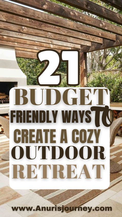 Cool Porch Ideas, Outdoor Decor Ideas Backyards, Budget Friendly Outdoor Space, Outdoor Spaces Ideas Backyard, Diy Outdoor Seating Area, Cozy Outdoor Spaces, Backyard Patio Decor, Diy Fire Pits, Fire Pit Seating Area