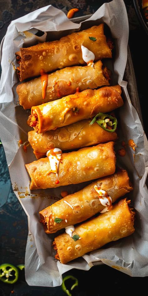 Buffalo Chicken Taquitos [35 Minutes] - Chasety Buffalo Chicken Taquitos, Chicken Taquitos, Full Meal Recipes, Buffalo Chicken, Food Obsession, Cafe Food, Pretty Food, Traditional Food, Food Cravings