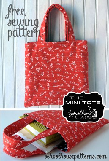 Free Sewing Pattern. The Mini Tote. 9x9 tote bag perfect for little projects or little people. Book Tote Bag Pattern, Small Tote Bag Pattern, Small Baby Dolls, Tote Bag Pattern Free, Diy Sy, Kids Tote Bag, Kids Totes, Bag Pattern Free, Book Tote Bag