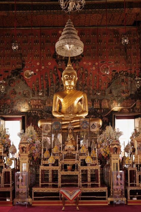 Closeup of a golden statue in The Temple of the Emerald Buddha in Bangkok royalty free stock images Temple Of The Emerald Buddha, Golden Statue, The Temple, Bangkok, Stock Images Free, Close Up, Temple, Vector Free, Royalty