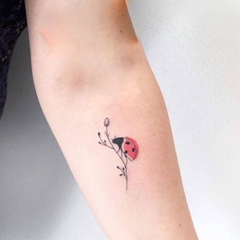 Lady Beetle Tattoo, Tiny Ladybug Tattoo, Ladybird Tattoo, Ladybug Tattoos, Ladybug Tattoo, Friends At School, Beetle Tattoo, Small Girly Tattoos, Lady Bug Tattoo