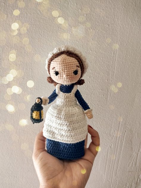 Doll Crochet Pattern, Florence Nightingale, Amigurumi Doll Pattern, Pattern Doll, Nightingale, Doll Pattern, Crochet Patterns Amigurumi, Amigurumi Doll, Cute Dolls