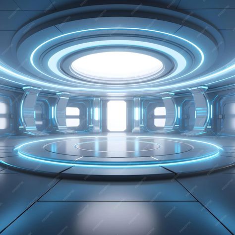 Premium AI Image | futuristic indoor space with futuristic lighting Futuristic Pictures, Futuristic Stage, Technology Room, Futuristic Laboratory, Futuristic Lab, Futuristic Lamp, Sci Fi Room, Futuristic Room, Space Futuristic