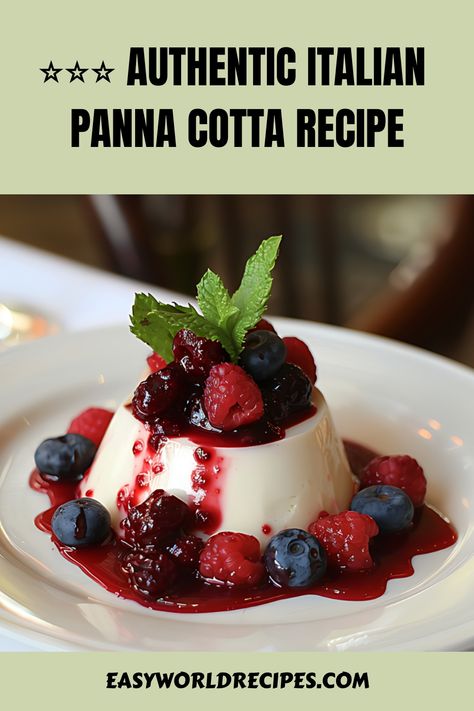 Panna cotta is a classic Italian custard dessert that is creamy, smooth, and delicately flavored with vanilla. Make this dessert with this simple recipe! Vanilla Panna Cotta Recipe, Panda Cotta Recipe, Panna Cotta Recipe Italian, Italian Custard Recipe, Panacota Recipe, Cup Deserts, Easy Panna Cotta Recipe, Authentic Italian Desserts, Pudding Recipes Homemade