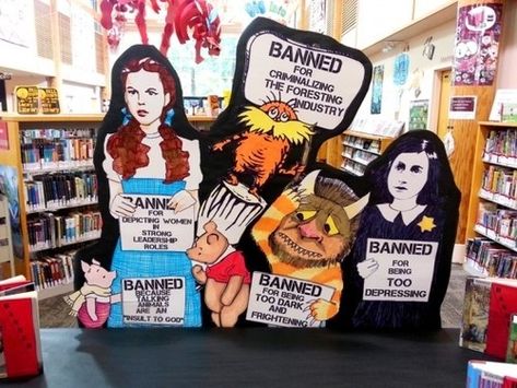 Banned Book Week: A Heck of a Reason to Ban Winnie the Pooh Banned Books Display, Banned Books Week Display, Banned Book Week, Book Display Ideas, School Library Displays, School Library Ideas, Library Display Ideas, Library Book Displays, High School Library