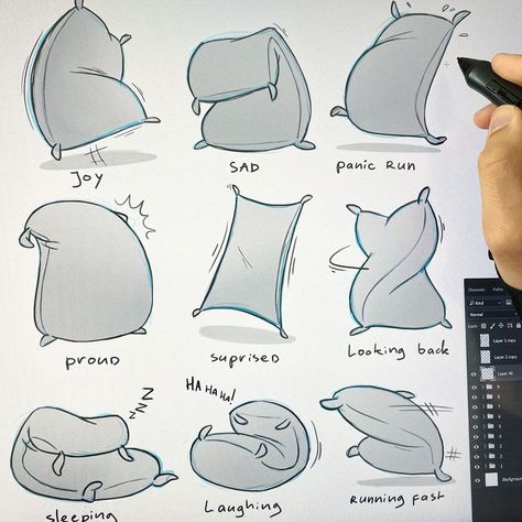 19.1k Likes, 116 Comments - Mitch Leeuwe (@mitchleeuwe) on Instagram: “Disney animators use this excersise for learning to draw poses. Taking a pillow or sack of flour…” Mitch Leeuwe Tutorial, My Neighbor Totoro Storyboard, Principles Of Animation, Animation Storyboard, Animation Art Sketches, Animation Artwork, Drawing Exercises, Animation Tutorial, How To Make Logo