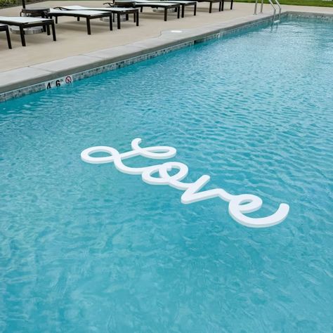 Script Love Floating Foam Letters | CraftCuts.com Floating Foam Letters, Nursery Letters Girl, Pool Party Decor, Wood Wall Tiles, Love Font, Text Love, Custom Wedding Decor, Painting Wooden Letters, Engraved Wood Signs