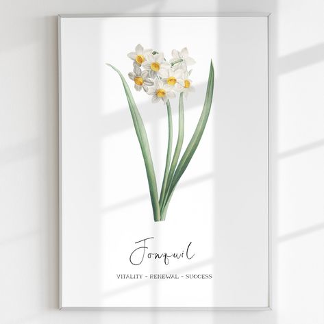 MARCH BIRTH FLOWER Jonquil Floral Print Nursery Print Digital Download Printable Birth Flower Jonquil Meaning Art Poster Baby Gift Art Jonquil Flower, Meaning Art, March Birth Flower, March Birth Flowers, April Birth Flower, Poster Baby, Crazy Facts, Flower Meanings, Sell My Art