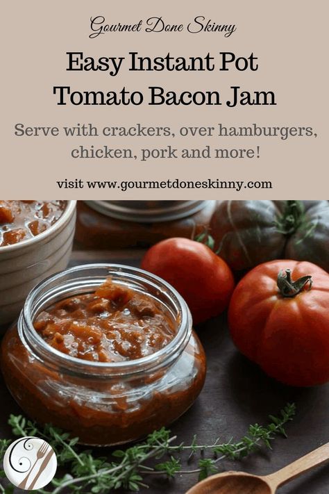 Tomato Bacon Jam, Bacon Jam Burger, Ricotta Pesto, Burgers Chicken, Bacon Jam Recipe, Preserving Tomatoes, Jalapeno Recipes, Tomato Jam, Ninja Recipes