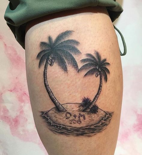 Palm trees with initials written in the sand Can you spot the hidden heart? Artist: @katalinamolnar . . . . . #tattooartist… | Instagram Canadian Tattoo, Medusa Tattoo Design, Names Tattoos For Men, Tattoos To Cover Scars, Buddha Tattoo, Palm Tree Tattoo, Medusa Tattoo, Female Tattoo Artists, Initial Tattoo