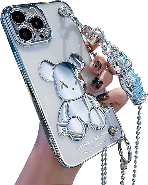 Teddy Bear Phone Case, Iphone 13 Pro Max Cover, Kpop Phone Cases, 3d Phone Cases, Blue Teddy Bear, Bling Design, Silver Bear, Cute Case, Iphone 13 Pro Case