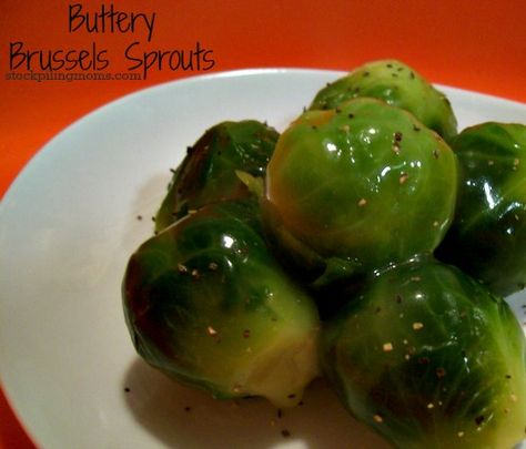 Buttery Brussel Sprouts  http://www.stockpilingmoms.com/2012/12/buttery-brussel-sprouts/ Buttery Brussel Sprouts, Pork Roast With Gravy, Paleo Dressing, Gluten Free Chicken Broth, Freezing Brussel Sprouts, Veggie Casserole, Sprout Recipes, Brussels Sprouts Recipe, Pot Roast Recipes