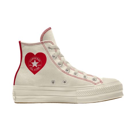 Heart Converse, Converse Hightops, Platform Chucks, Custom Chuck Taylors, Chuck Taylor All Star Lift, All Stars Converse, Outfits With Converse, Star Sneakers, Platform Sneaker