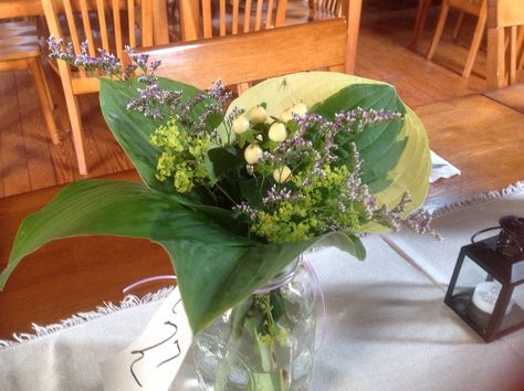 Wedding Hosta centerpiece Hosta Wedding Decor, Maui Buttercups Hosta, Jade Wedding, Rustic Wedding, Table Decorations, Flowers, Home Decor