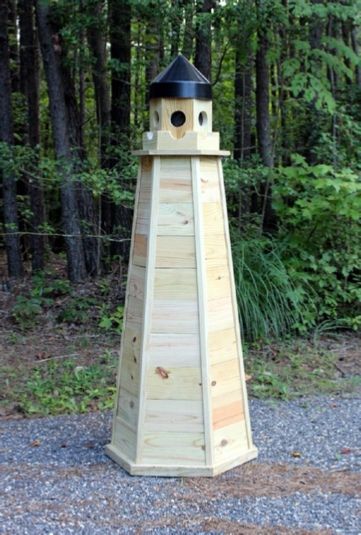 5 ft. lighthouse made out of treated wood Lighthouse Plans, Lighthouse Woodworking Plans, Diy Lighthouse, Wood Lighthouse, Downloadable Woodworking Plans, Lighthouse Crafts, Wood Crafting Tools, Diy Bird Feeder, Woodworking Patterns